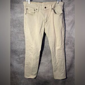 Levi's 511 Slim Fit Jeans Mens 34x32 Tan Khaki Beige Stretch Denim Red